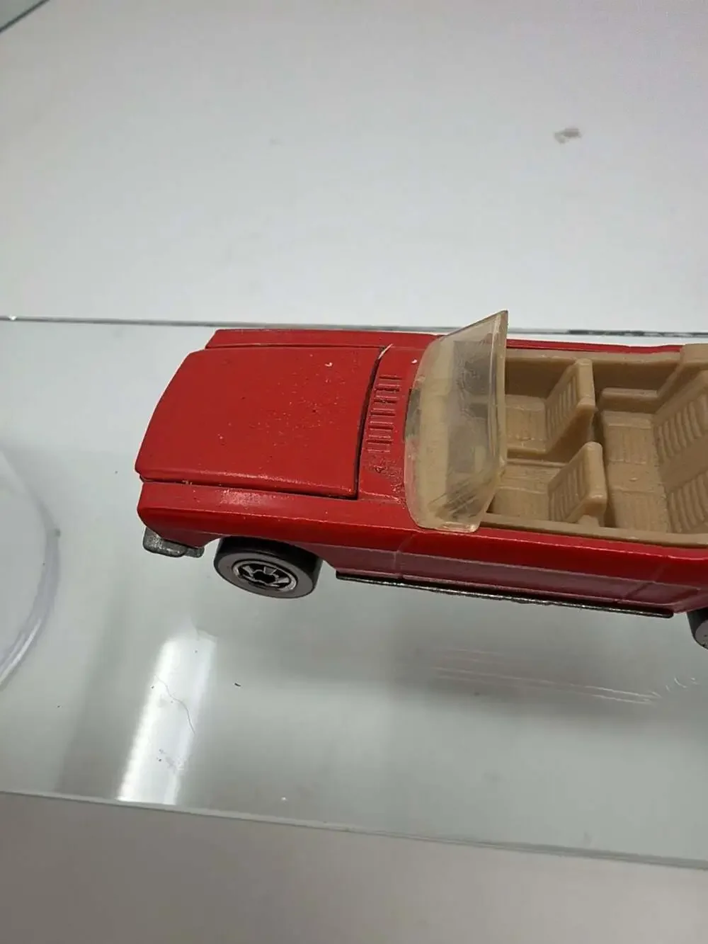 Hot Wheels 1983 Vintage '65 Mustang Convertible Red Diecast Car with Opening Hoo